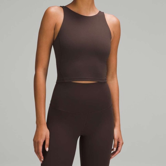 Lululemon Align High Neck Tank Top Espresso Brown 2/XS Removable Pads Included - Picture 12 of 13